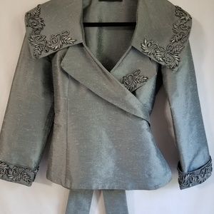 Celavie grey jacket with grey/black trim